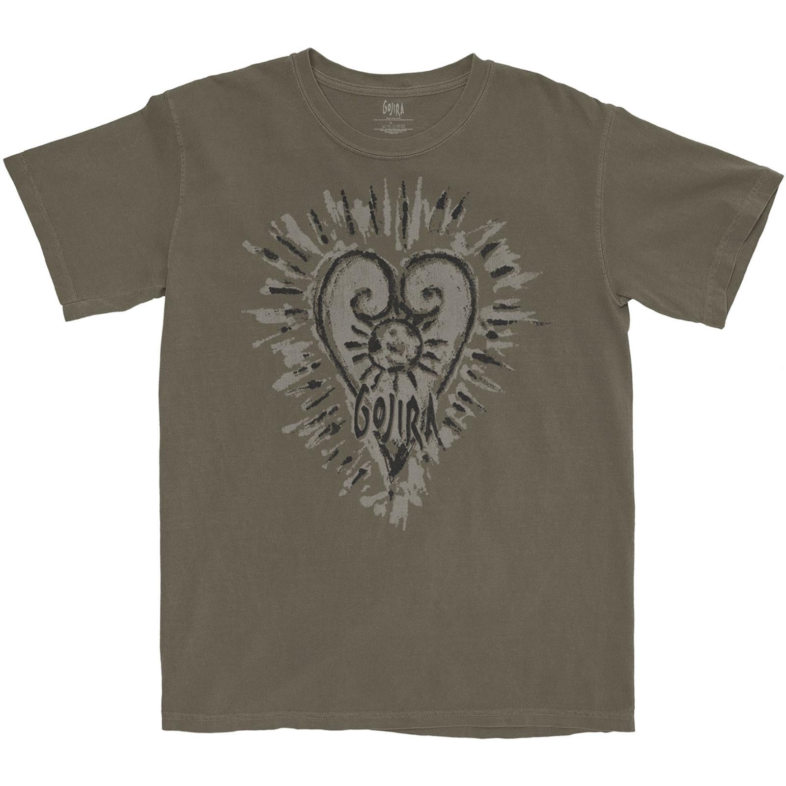 Dust - Front - Gojira Unisex Adult Fortitude Heart Cotton T-Shirt