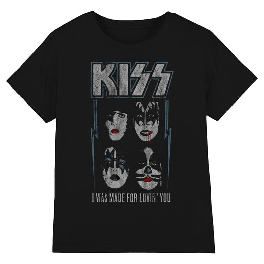 Black - Front - Kiss Unisex Adult Made For Lovin´ You Cotton T-Shirt