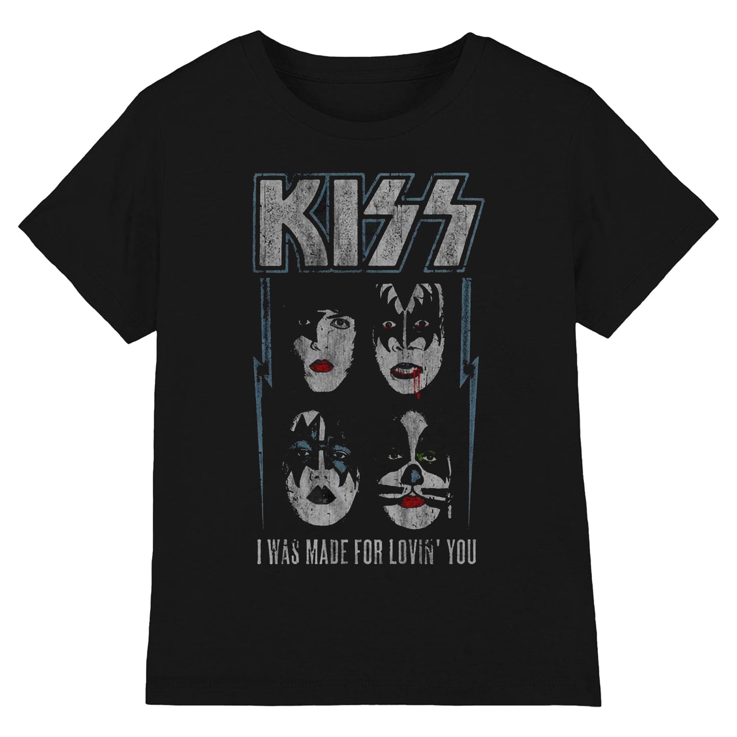 Black - Front - Kiss Unisex Adult Made For Lovin´ You Cotton T-Shirt