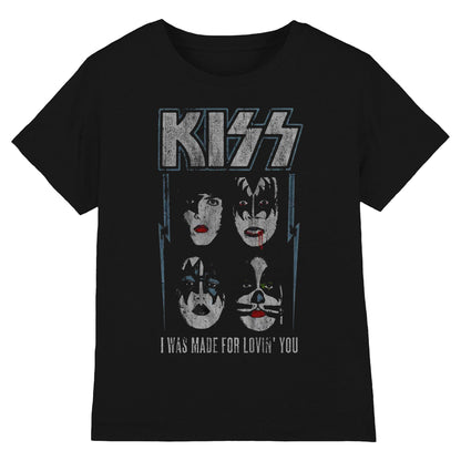 Black - Front - Kiss Unisex Adult Made For Lovin´ You Cotton T-Shirt
