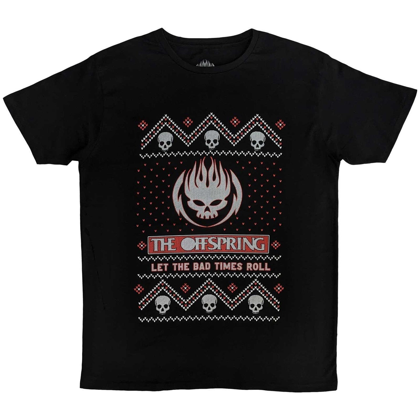 Black - Front - The Offspring Unisex Adult Bad Times Cotton Christmas T-Shirt