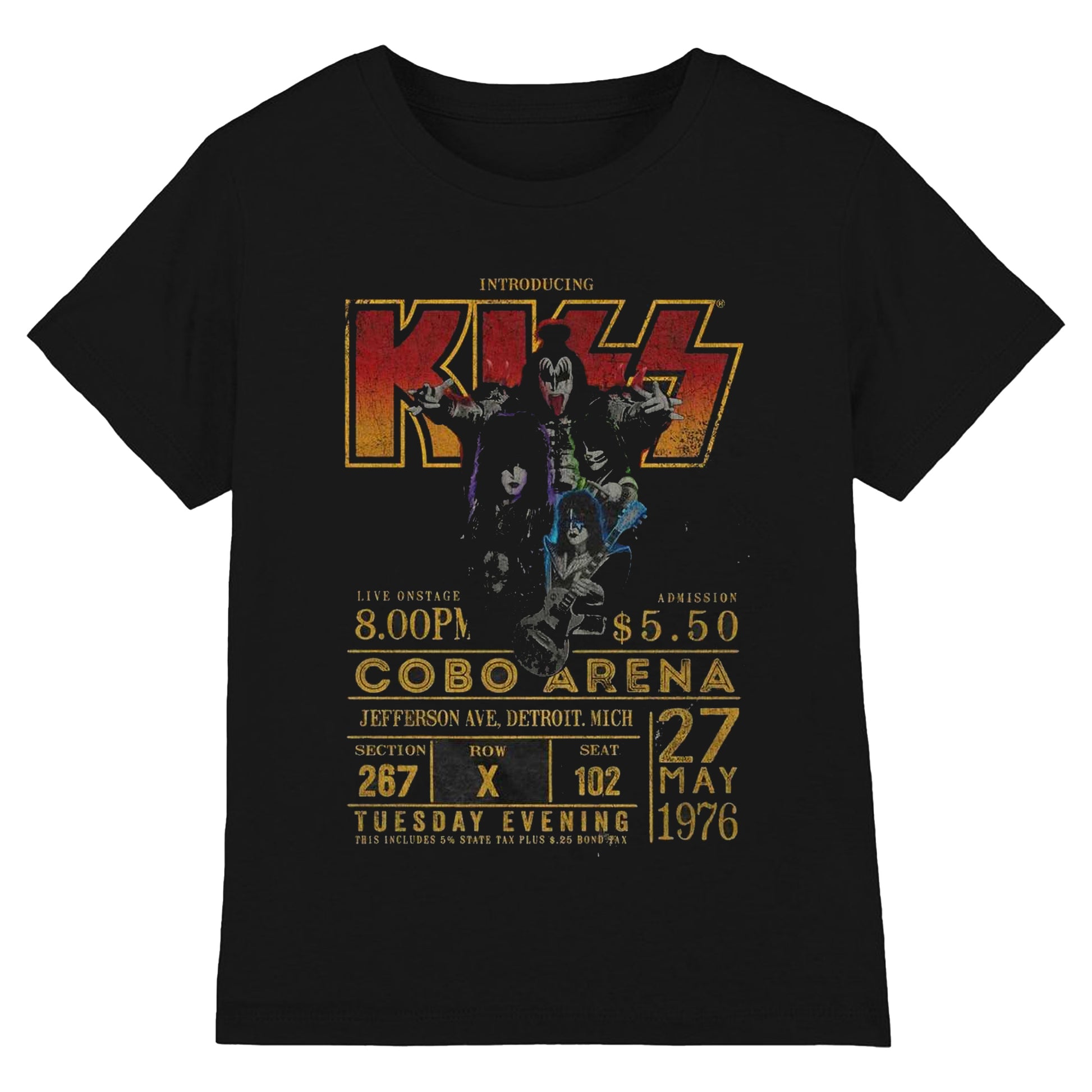 Black - Front - Kiss Unisex Adult Cobra Arena ´76 T-Shirt
