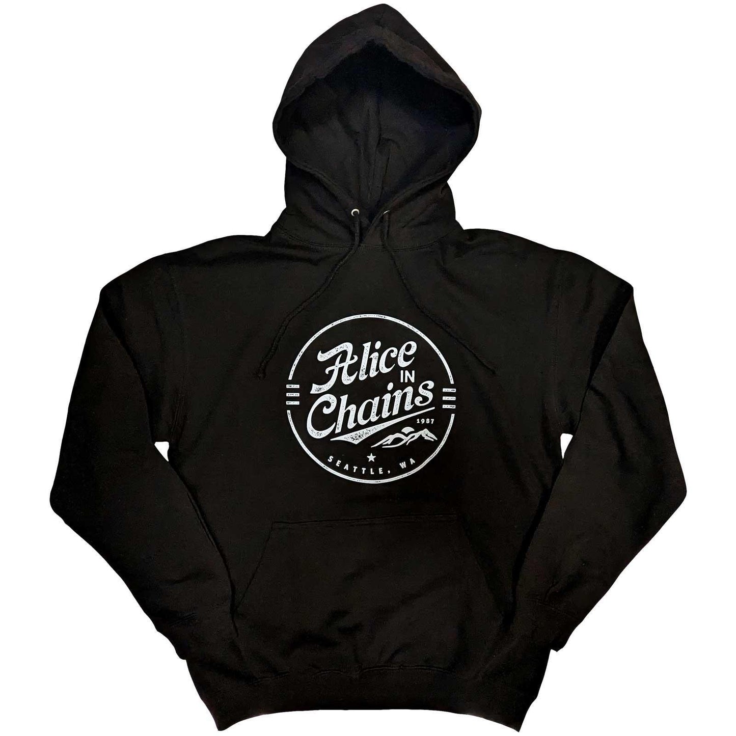 Black - Front - Alice In Chains Unisex Adult Circle Emblem Pullover Hoodie