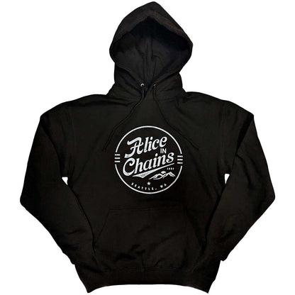 Black - Front - Alice In Chains Unisex Adult Circle Emblem Pullover Hoodie