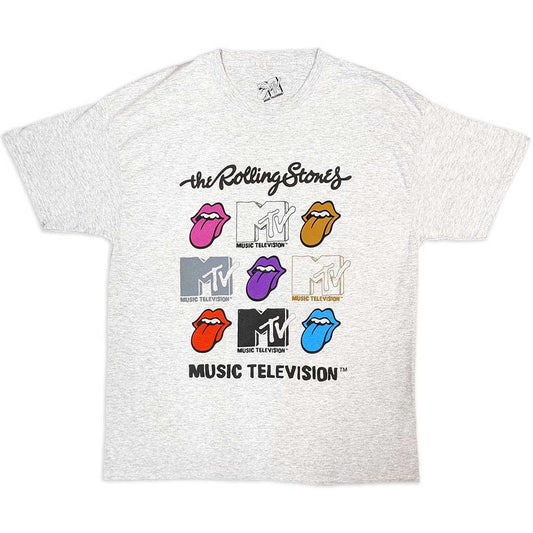 Grey - Front - MTV Unisex Adult Rolling Stones Logo T-Shirt