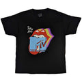 Black - Front - MTV Unisex Adult Rolling Stones Logo T-Shirt