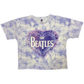 White-Blue - Back - The Beatles Womens-Ladies Heart Logo Pyjama Set