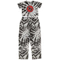 White-Black - Front - Foo Fighters Womens-Ladies Tie Dye Logo Pyjama Set