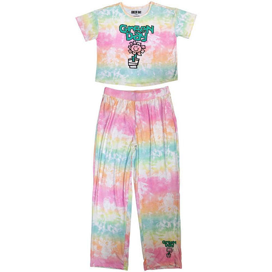 Pastel - Front - Green Day Womens-Ladies Flower Pot Pyjama Set