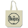 Black-White - Back - The Beatles Love Drum Back Print Cotton Tote Bag
