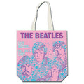 White-Pink-Blue - Front - The Beatles Lady Madonna Back Print Cotton Tote Bag