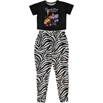 Black-White - Front - Prince Womens-Ladies Purple Rain Pyjama Set