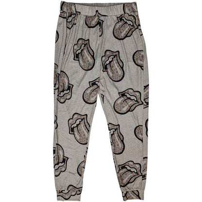 Grey - Side - The Rolling Stones Womens-Ladies Heart Logo Pyjama Set
