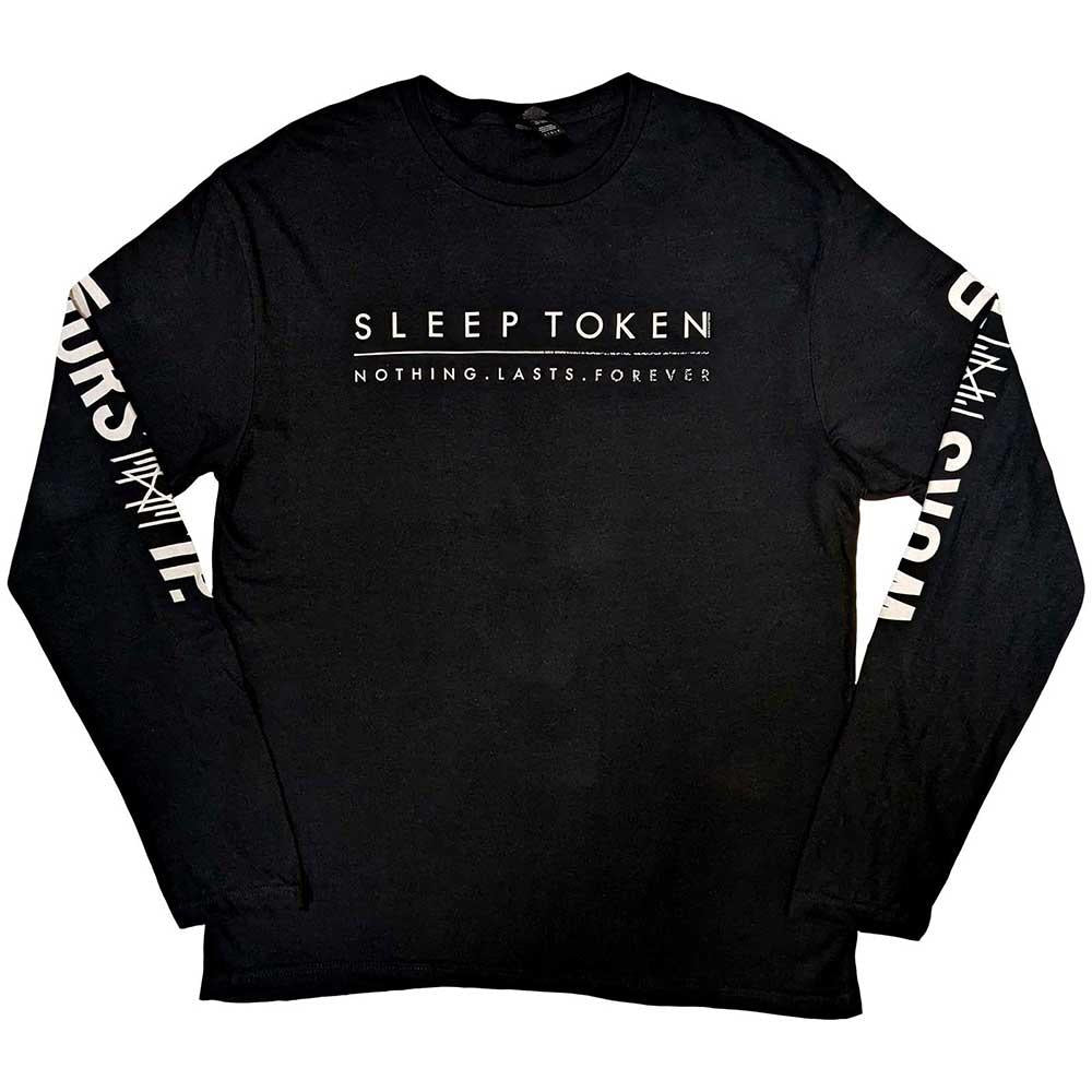Black - Front - Sleep Token Unisex Adult Worship Sleeve Print Cotton Long-Sleeved T-Shirt