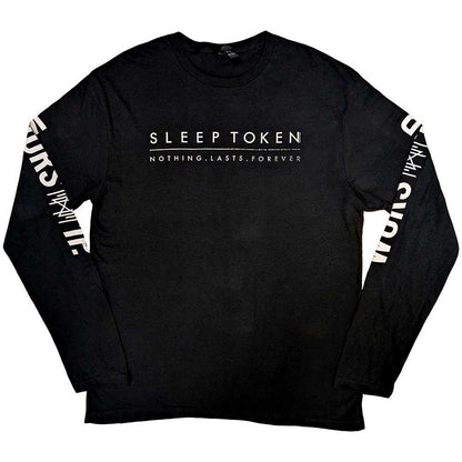 Black - Front - Sleep Token Unisex Adult Worship Sleeve Print Cotton Long-Sleeved T-Shirt