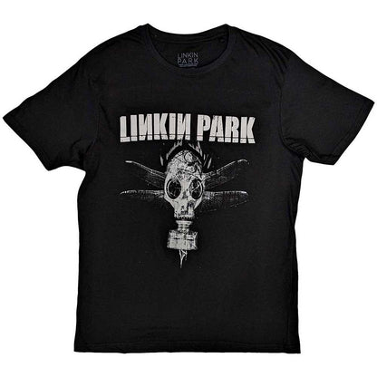 Black - Front - Linkin Park Unisex Adult Gas Mask T-Shirt