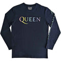 Denim Blue - Front - Queen Unisex Adult Rainbow Crest Long-Sleeved T-Shirt
