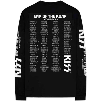 Black - Back - Kiss Unisex Adult End Of The Road Tour Long-Sleeved T-Shirt