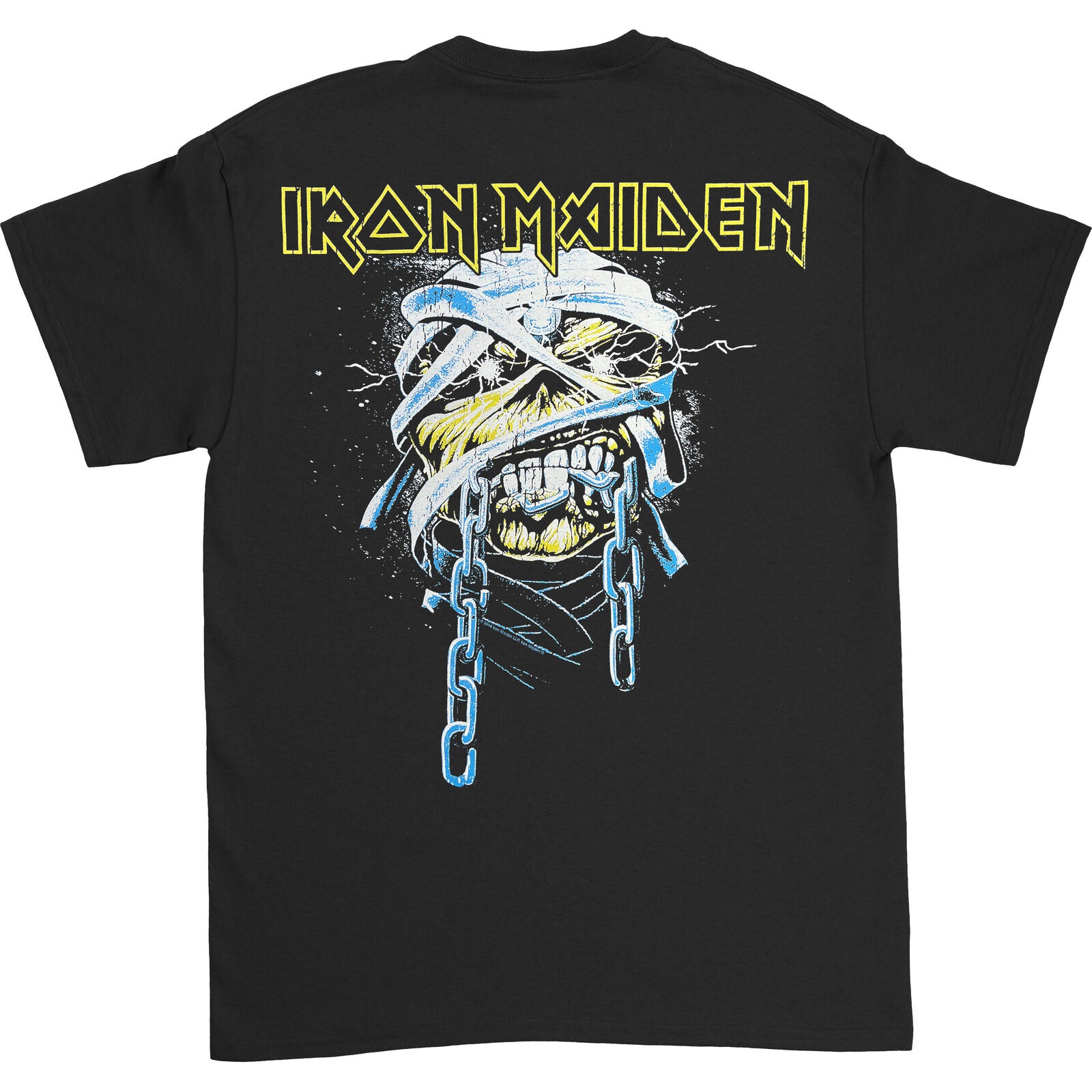 Black - Back - Iron Maiden Unisex Adult Powerslave Head Logo T-Shirt
