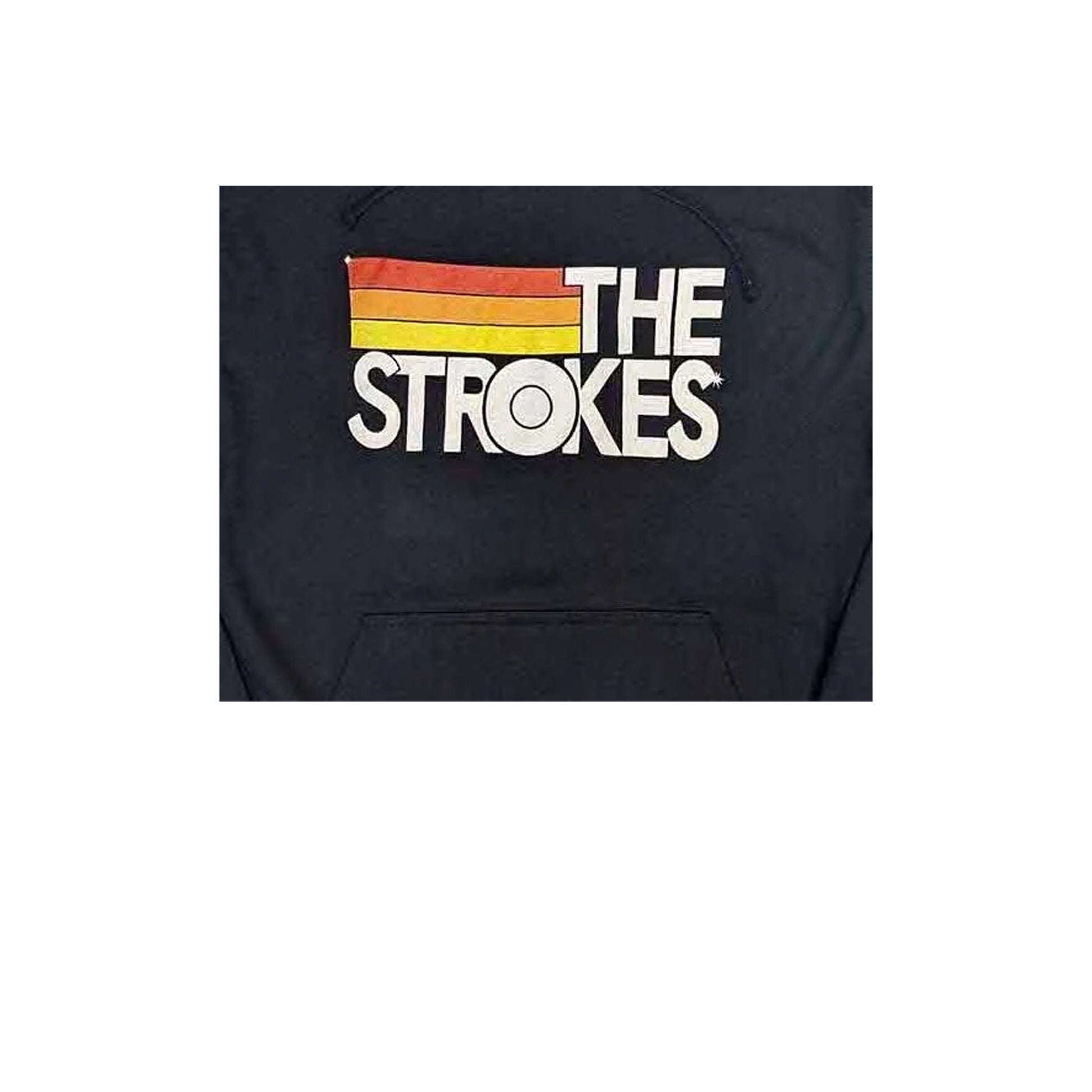 Navy Blue - Back - The Strokes Unisex Adult Stripe Logo Hoodie