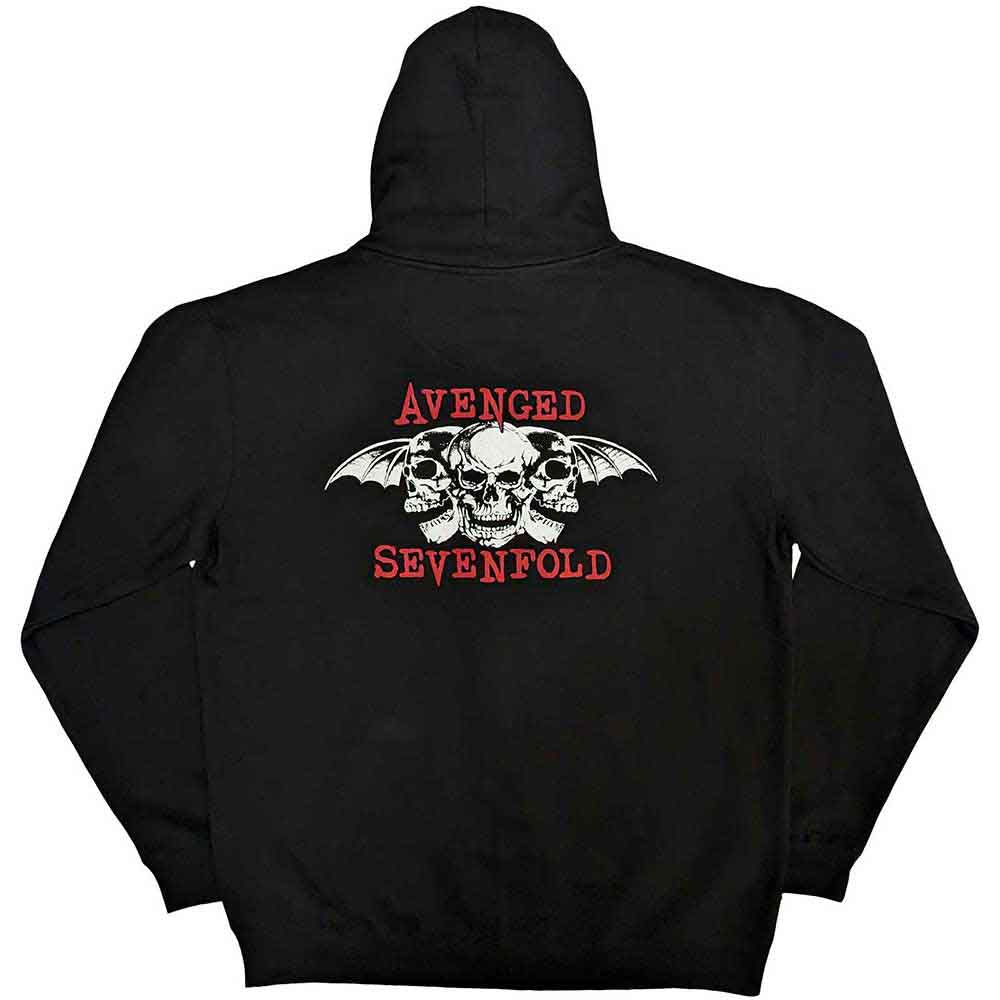 Black - Back - Avenged Sevenfold Unisex Adult Dead Head Back Print Full Zip Hoodie