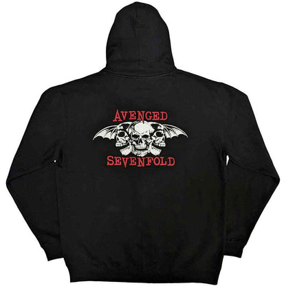 Black - Back - Avenged Sevenfold Unisex Adult Dead Head Back Print Full Zip Hoodie