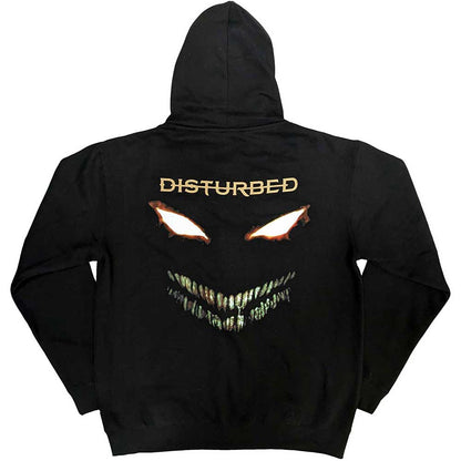 Black - Back - Disturbed Unisex Adult The Face Back Print Full Zip Hoodie