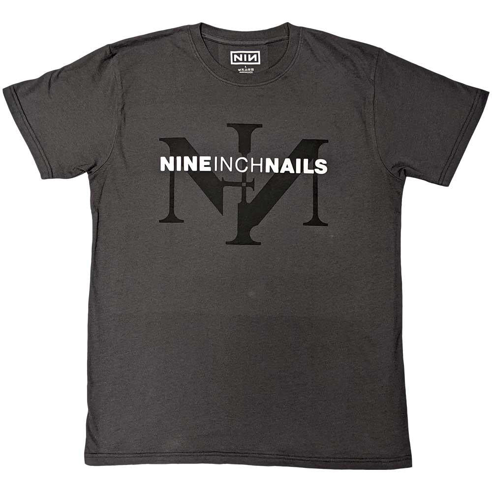 Charcoal Grey - Front - Nine Inch Nails Unisex Adult Logo T-Shirt