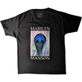 Black - Front - Marilyn Manson Childrens-Kids Hollywood Halloween Cotton T-Shirt