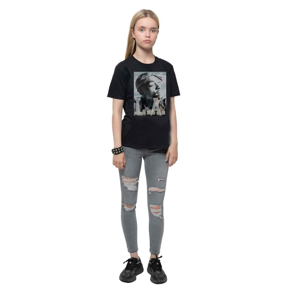 Black - Lifestyle - Tupac Shakur Childrens-Kids LA Skyline Cotton T-Shirt