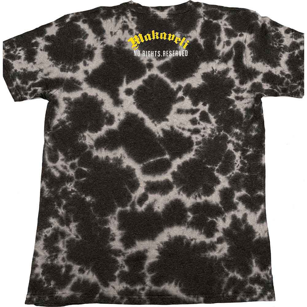 Grey - Back - Tupac Shakur Unisex Adult Makaveli Tie Dye T-Shirt