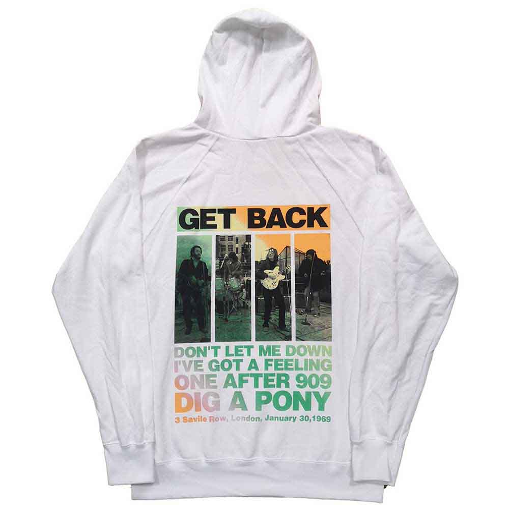 White - Back - The Beatles Unisex Adult 3 Savile Row Cotton Hoodie