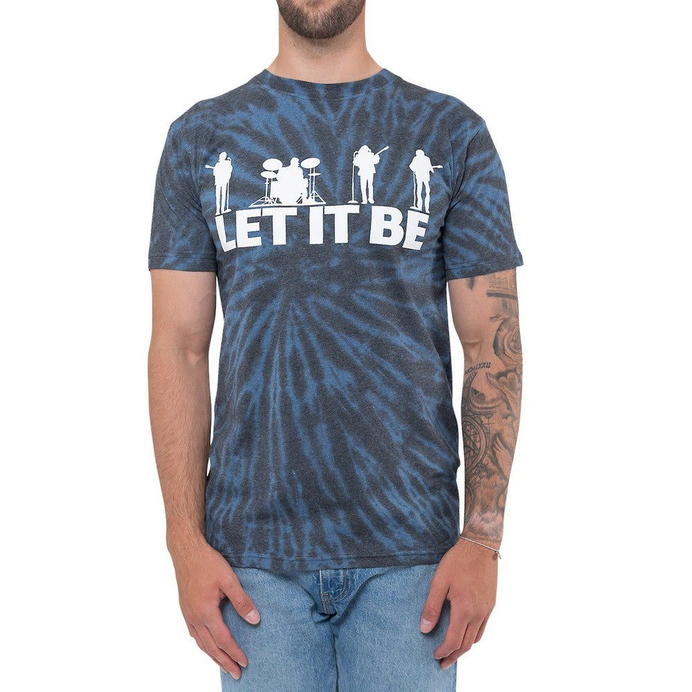 Black - Side - The Beatles Unisex Adult Let It Be Silhouette Tie Dye T-Shirt