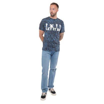 Black - Pack Shot - The Beatles Unisex Adult Let It Be Silhouette Tie Dye T-Shirt
