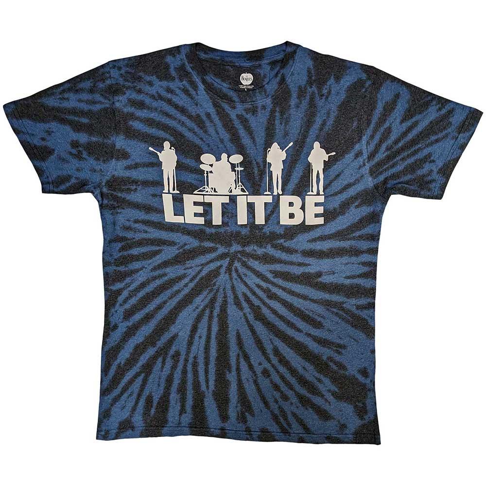 Black - Front - The Beatles Unisex Adult Let It Be Silhouette Tie Dye T-Shirt