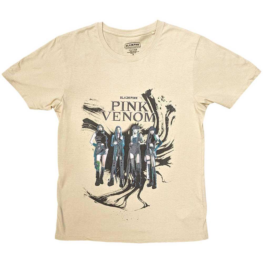 Sand - Front - BlackPink Unisex Adult Pink Venom Oil Stroke T-Shirt