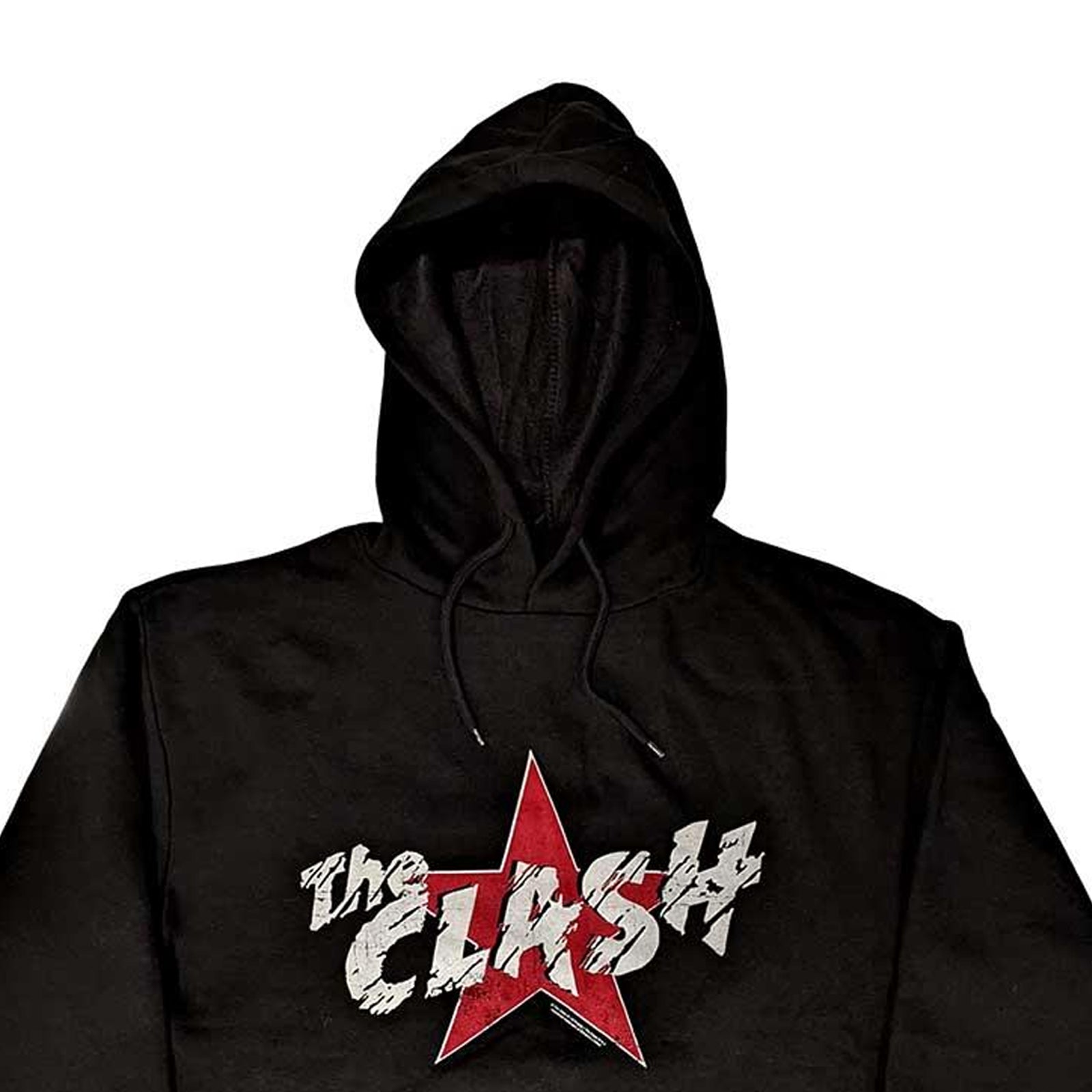 Black - Back - The Clash Unisex Adult Star Logo Pullover Hoodie