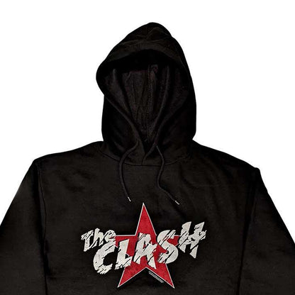 Black - Back - The Clash Unisex Adult Star Logo Pullover Hoodie