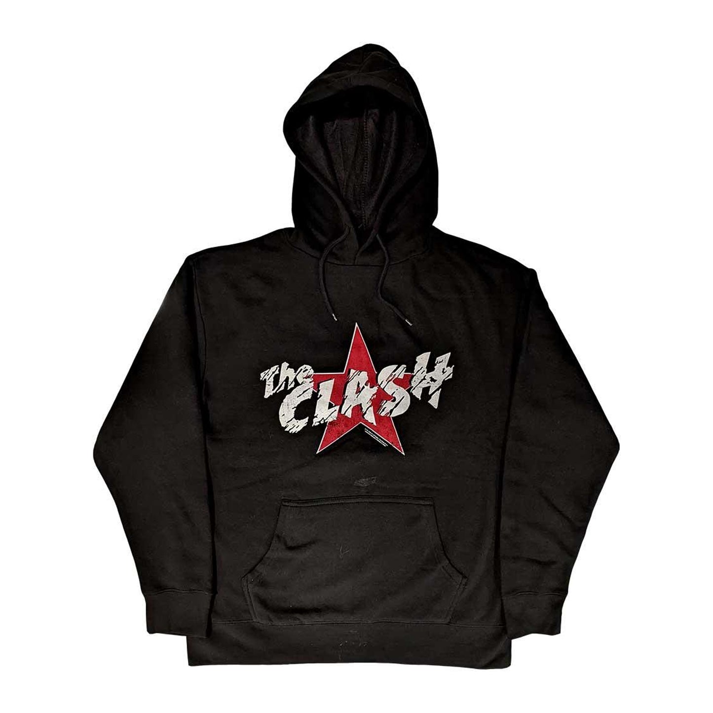 Black - Front - The Clash Unisex Adult Star Logo Pullover Hoodie