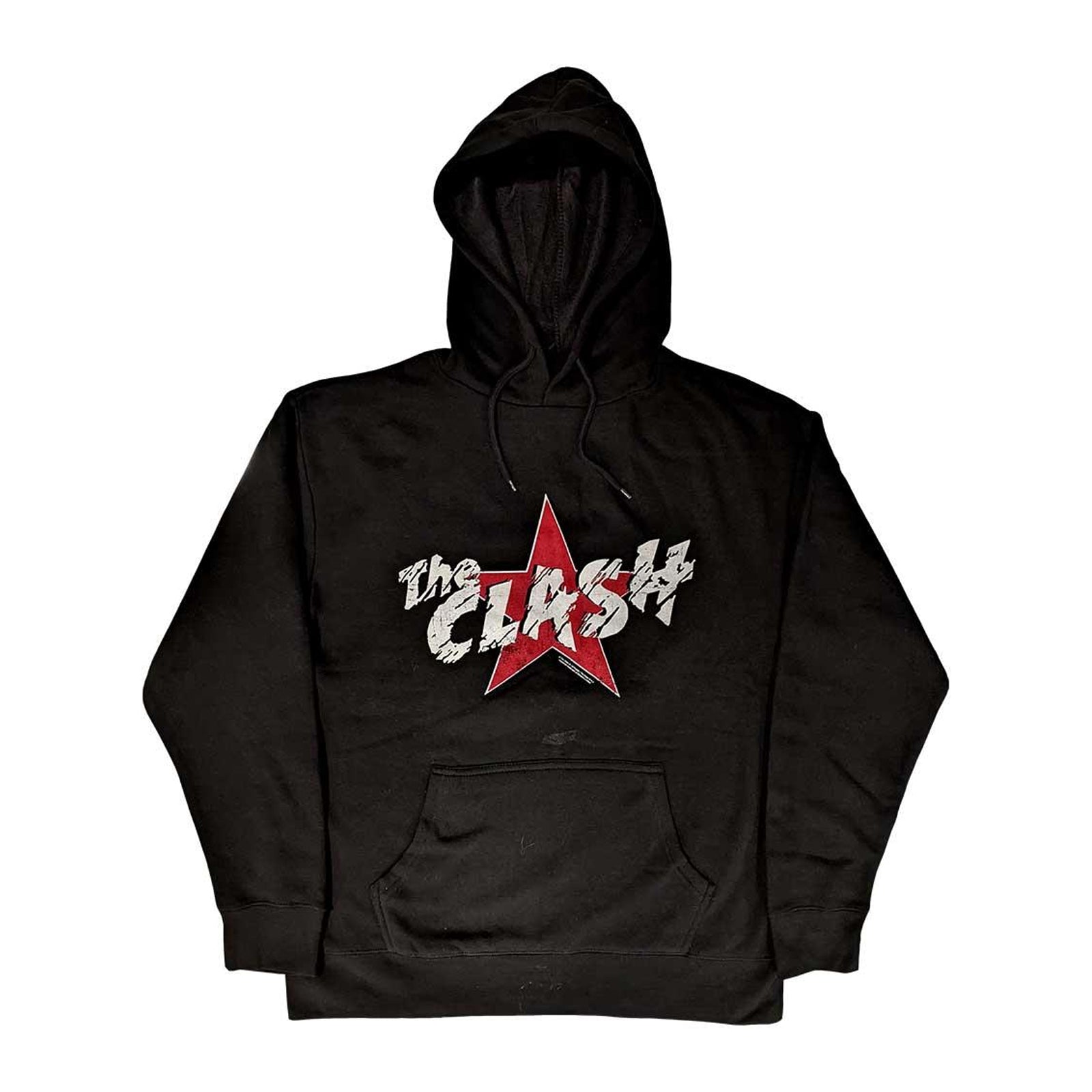 Black - Front - The Clash Unisex Adult Star Logo Pullover Hoodie