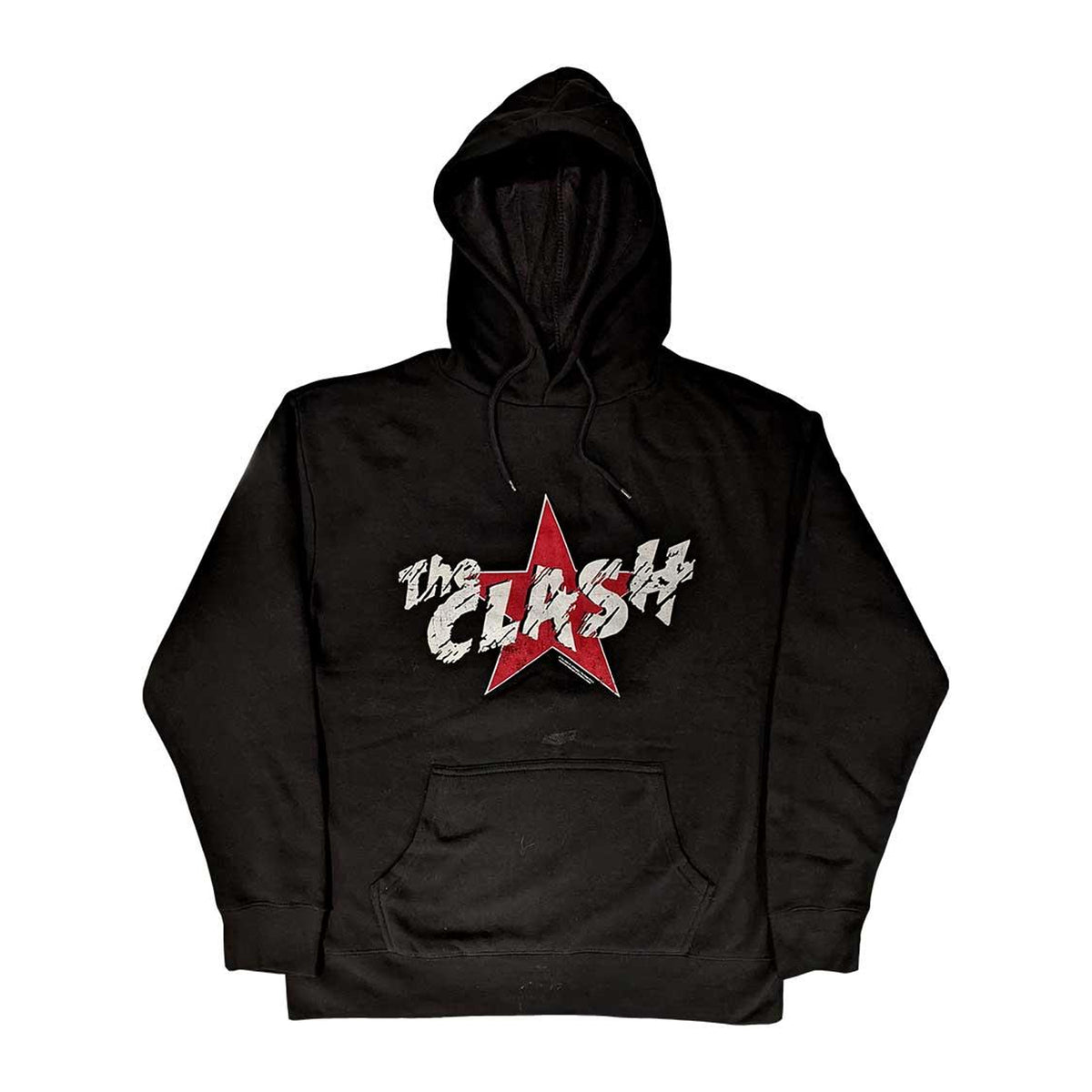 Black - Front - The Clash Unisex Adult Star Logo Pullover Hoodie