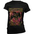 Black - Front - Led Zeppelin Womens-Ladies Flames T-Shirt