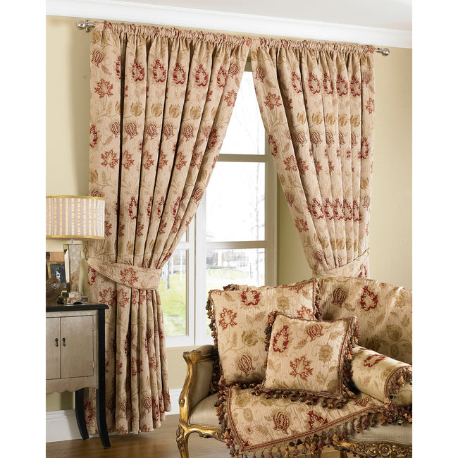 Champagne - Front - Riva Home Zurich Pencil Pleat Curtains