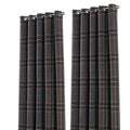 Rust - Front - Riva Home Aviemore Checked Pattern Ringtop Curtains