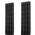Grey - Front - Riva Home Aviemore Checked Pattern Ringtop Curtains