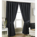 Black - Front - Riva Home Salzburg Striped Ringtop Curtains