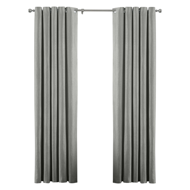 Grey - Front - Riva Home Atlantic Eyelet Ringtop Curtains