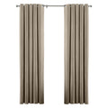 Latte - Front - Riva Home Atlantic Eyelet Ringtop Curtains