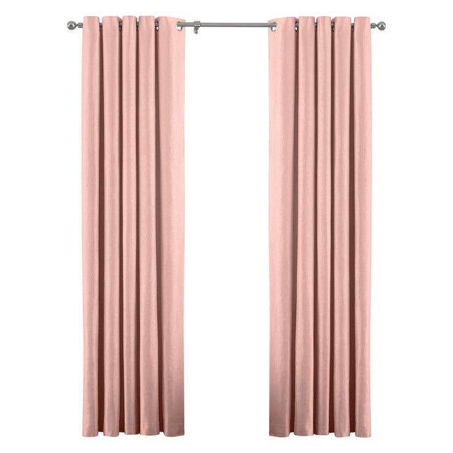 Blush Pink - Front - Riva Home Atlantic Eyelet Ringtop Curtains