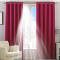 Pink - Side - Riva Home Eclipse Blackout Eyelet Curtains